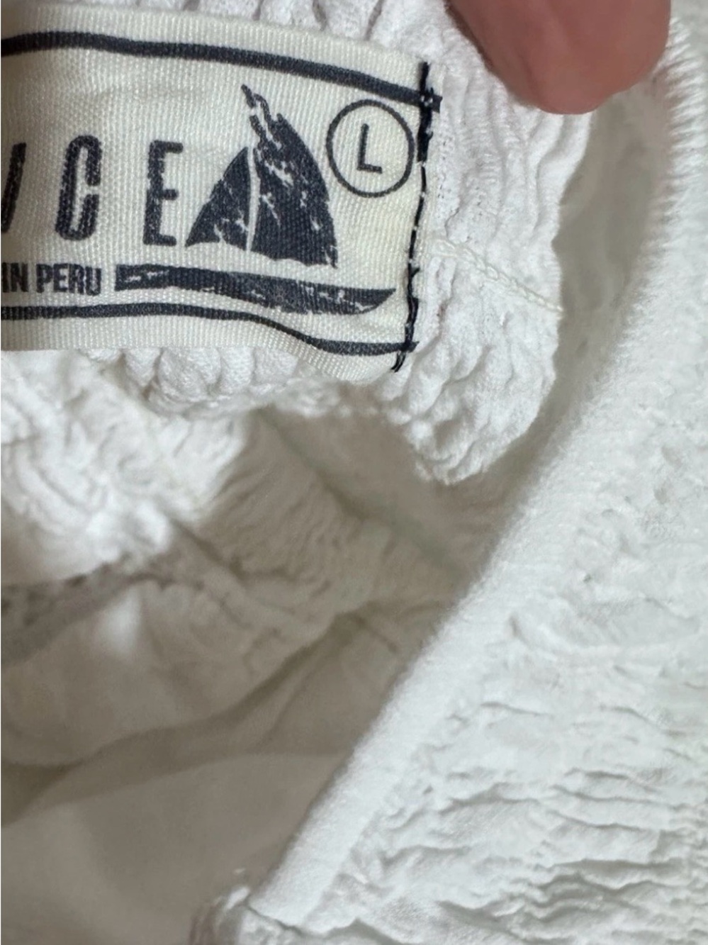 100% Peruvian Cotton White Halter Midi Dress with Fairy Hem Crochet Detail L - Picture 4 of 7